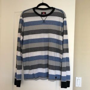 Men’s Quicksilver Striped Sweater, Waffle Shirt